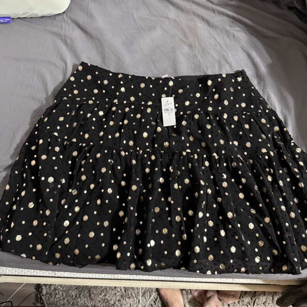 Shimmer Clip Ruffle Mini Skirt